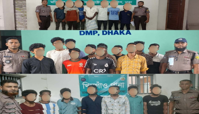 ডিএমপির মতিঝিল বিভাগের বিশেষ অভিযান, গ্রেফতার ৭৩