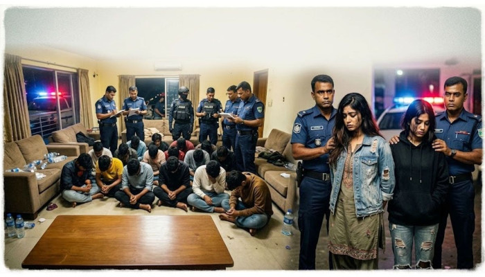 ভাটারায় ডিজে পার্টির বাড়িতে অভিযান, আটক ৮৪; দুই পুলিশ কর্মকর্তার মেয়ে